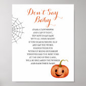 Zeg niet Baby Halloween Baby shower Game Poster (Voorkant)