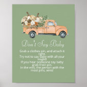 Zeg niet baby herfst pompoen oude  truck poster (Voorkant)