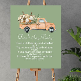 Zeg niet baby herfst pompoen oude truck poster