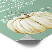 Zeg niet baby herfst witte pompoen groen poster (Hoek)