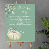 Zeg niet baby herfst witte pompoen groen poster