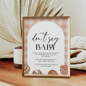 Zeg niet Baby Little Cutie Pie Baby shower spel Poster