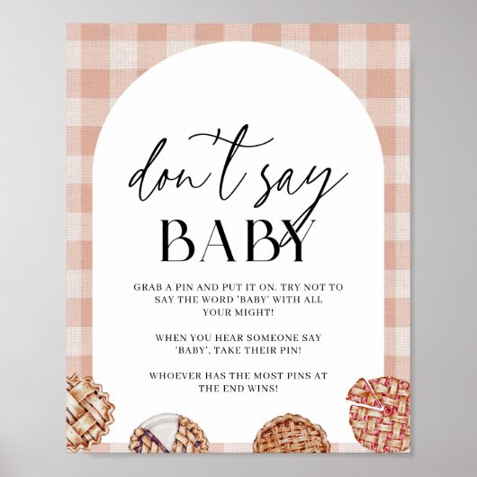 Zeg niet Baby Little Cutie Pie Baby shower spel Poster (Voorkant)
