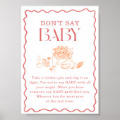 Zeg niet Baby, lokaal geteeld Baby shower spel Poster (Voorkant)