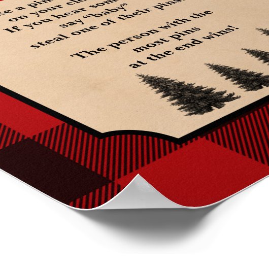 Zeg niet Baby luidere pin Lumberjack Sign Poster (Hoek)