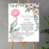 Zeg niet baby Olifant Roze Ballon Eucalyptus Poster