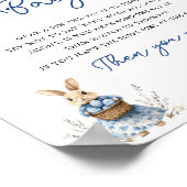 Zeg niet Baby Paas Chinoiserie Baby shower Poster (Hoek)