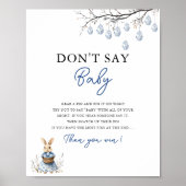 Zeg niet Baby Paas Chinoiserie Baby shower Poster (Voorkant)
