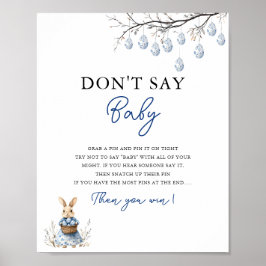Zeg niet Baby Paas Chinoiserie Baby shower Poster