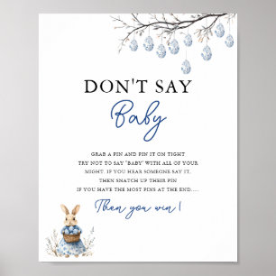 Zeg niet Baby Paas Chinoiserie Baby shower Poster