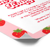 Zeg niet Baby Strawberry Baby shower Game Poster (Hoek)