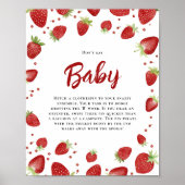 Zeg niet Baby Strawberry Baby shower Sign Poster (Voorkant)