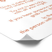 Zeg niet baby teken boho schattig hart terracotta poster (Hoek)