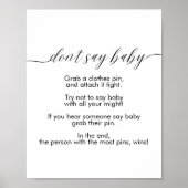 Zeg niet baby teken modern minimalistisch eenvoudi poster (Voorkant)