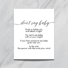 Zeg niet baby teken modern minimalistisch eenvoudi poster