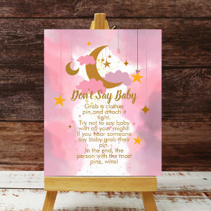 Zeg niet baby Twinkle Twinkle Little Star Pink Poster