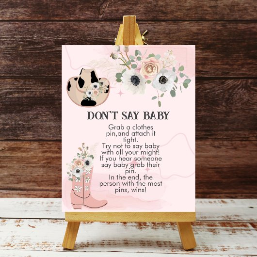 Zeg niet baby Western Cowgirl Rodeo Poster