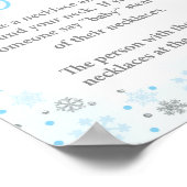 Zeg niet Baby Winter Blauw Douche Game Sign Poster (Hoek)