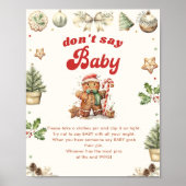 Zeg niet Baby Winter Christmas Baby shower Game Poster (Voorkant)