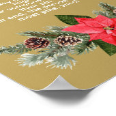 Zeg niet baby Winter Red Poinsettia Pinecone Poster (Hoek)