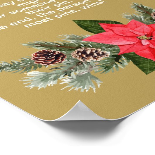 Zeg niet baby Winter Red Poinsettia Pinecone Poster (Hoek)