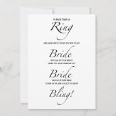 Zeg niet Bride Vrijgezellenfeest Game Kaart (Voorkant)