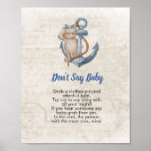 Zeg niet dat baby Ahoy een jongen nautisch thema i Poster (Voorkant)