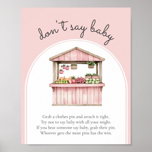 Zeg niet dat Baby boeren Baby shower op de markt b Poster (Voorkant)