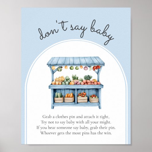 Zeg niet dat Baby boeren babyjongen douchespel op  Poster (Voorkant)