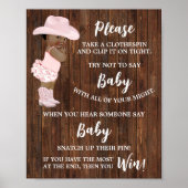 Zeg niet dat Baby Clothespin AA Cowgirl Shower Gam Poster (Voorkant)