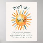 Zeg niet dat Baby hier komt de zoon Baby shower sp Poster (Voorkant)