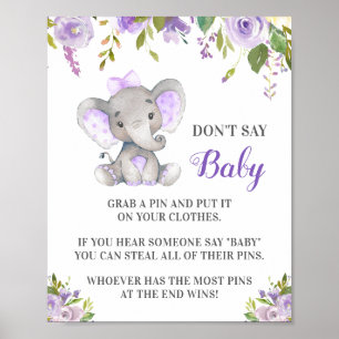 Zeg niet dat Baby Pin Game Elephant Baby Girl Show Poster