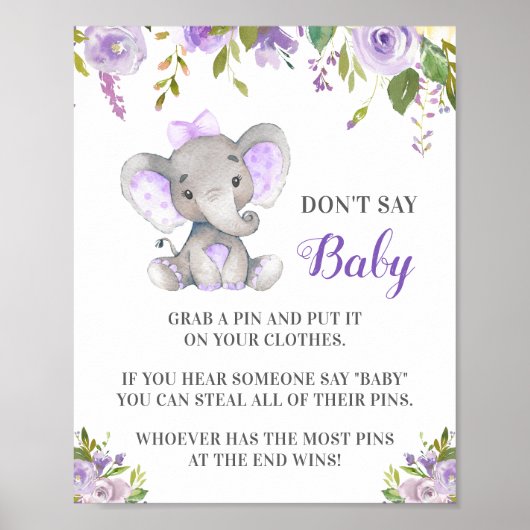 Zeg niet dat Baby Pin Game Elephant Baby Girl Show Poster (Voorkant)