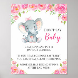 Zeg niet dat Baby Pin Game Elephant Baby Girl Show Poster