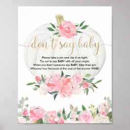 Zeg niet dat baby shower game herfst roomroze goud poster