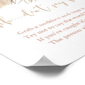 Zeg niet dat baby shower game pampas gras boho is poster (Hoek)