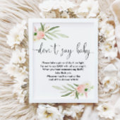 Zeg niet dat baby shower game roze goud onderteken poster