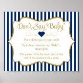 Zeg niet dat Baby shower marinier Blue Gold Baby B Poster (Voorkant)