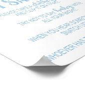 Zeg niet dat Baby shower Teken Elephant Blue Poster (Hoek)