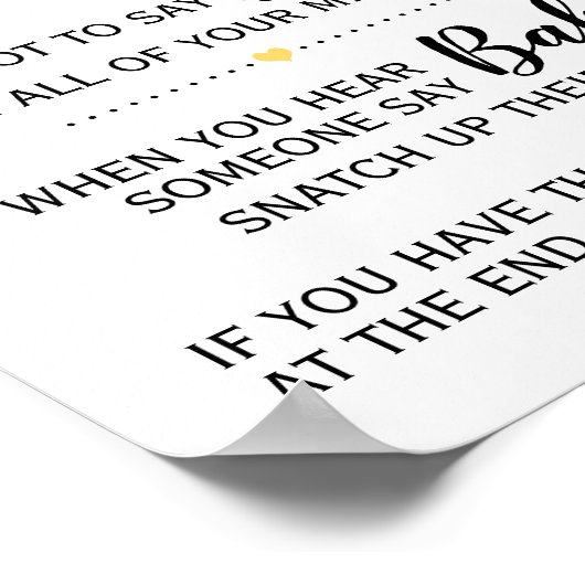 Zeg niet dat baby showers van baby zonnebloemen te poster (Hoek)