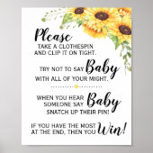 Zeg niet dat baby showers van baby zonnebloemen te poster (Voorkant)