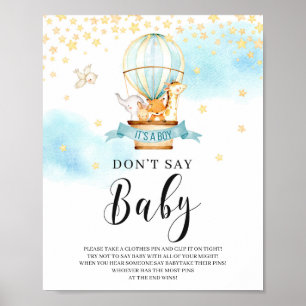 Zeg niet dat baby-spellen hete luchtballondieren t poster