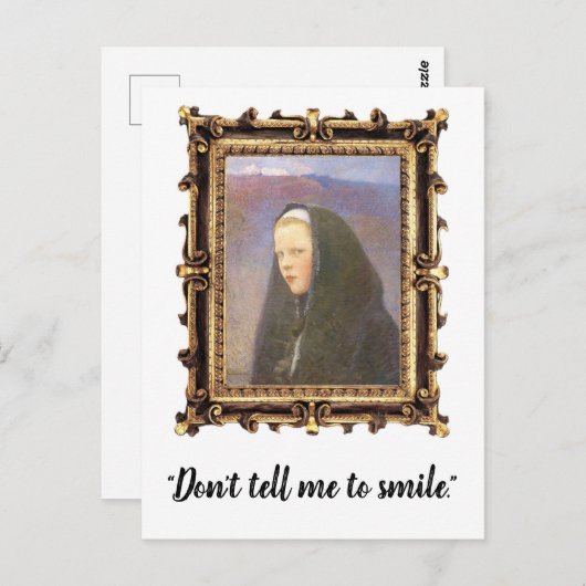 "Zeg niet dat ik moet glimlachen" Feministisch Bri Briefkaart (Voorkant / Achterkant)