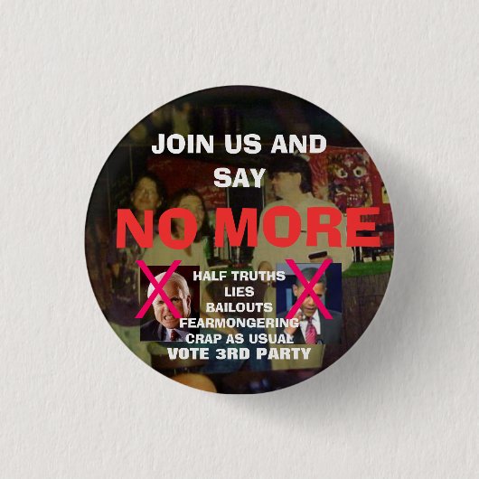 ZEG NIET MEER RONDE BUTTON 3,2 CM (Voorkant)