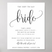 Zeg niet tegen de minimalistische kalligrafie van  poster (Voorkant)