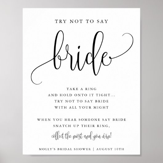 Zeg niet tegen de minimalistische kalligrafie van  poster (Voorkant)