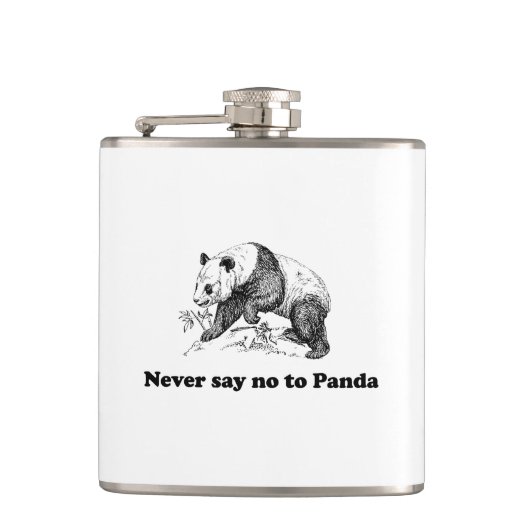 Zeg nooit nee tegen Panda Heupfles (Voorkant)
