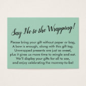 Zeg Nr aan de Groene Kaart van het Baby shower van (Voorkant)