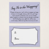 Zeg Nr aan de Wrapping Baby shower Lavender kaartj Visitekaartje (Voorkant /achterkant)