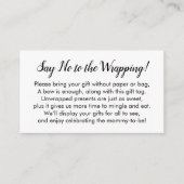 Zeg Nr aan de Wrapping Kaart van het Baby shower W (Voorkant)